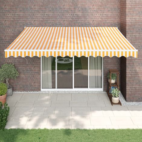Toldo retráctil automático amarillo y  4,5x3 m