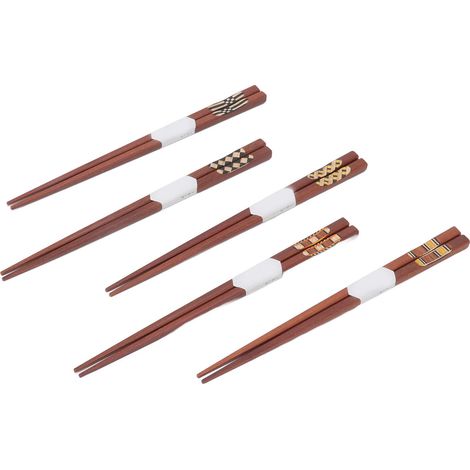 Set mit 5 hohlen Essstäbchen im Antik-Stil: Modelle E1, H1, I, G1, F1, verschiedene Designs, für Zuhause. (1/5)