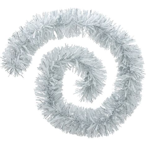 Guirlande de Noël BOA large 15 cm Argent et Blanc Longueur 2 mètres - Feeric Christmas (1/2)