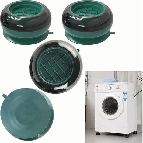 Pieds Anti-Chocs pour Machine à Laver - Vert 1 set (Pack de 4), Taille 7.6x4cm, Universels Tapis Anti-Dérapants, Amortisseurs Machines Laver, Sèche-Linge, Réfrigérateurs, Meubles (1/5)