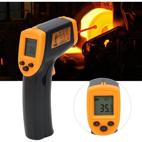 Thermomètre infrarouge numérique HW600 LCD jaune sans contact -50 à 600°C (1/5)