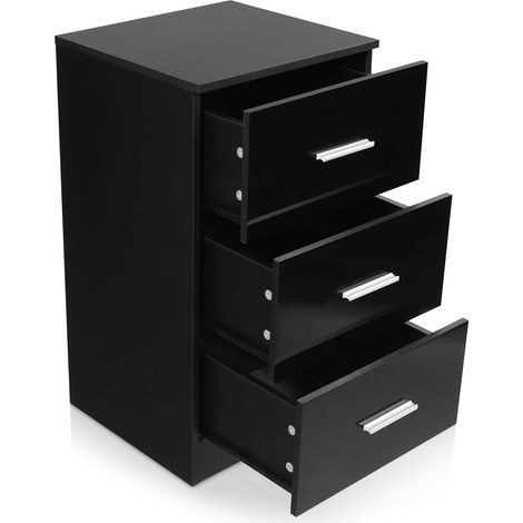 Goplus – Caisson de bureau 3 tiroirs – Panneaux de particules résistants – Dimensions 37 x 34 x 66,5 cm – Pour rangement documents et objets