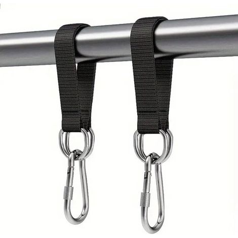 Kit de fixation pour hamac (incluant 2 sangles de suspension et 2 mousquetons robustes) Sangles de suspension / sangles de connexion pour suspendre hamacs et douches (1/5)
