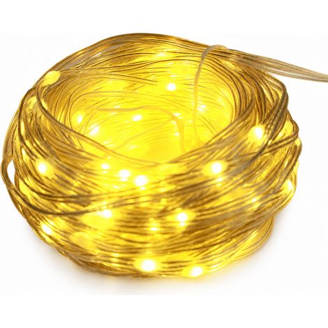 Guirlande LED Extérieure Blanc Chaud, 400 LED, Solaire avec Télécommande, Recharge et Branchement Secteur, 19 Modes (1/5)