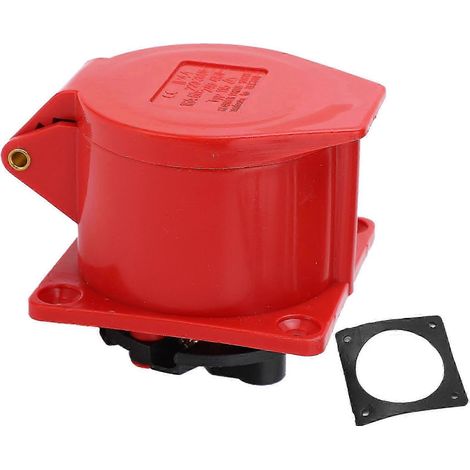 Connecteur industriel encastrable étanche antipoussière 16A 5 broches 3P+N+E 220-380V/240-415V, prise mâle robuste pour environnement sévère, montage mural étanche. (1/4)