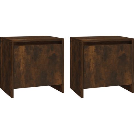 Set di 2 comodini con vano con anta 45 x 34 x 44,5 cm MDF marrone DEC035145