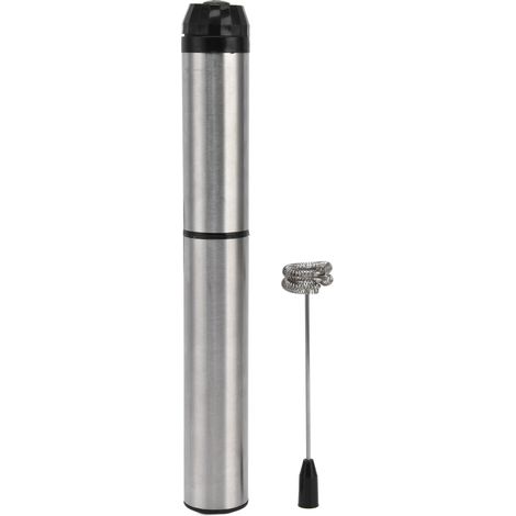 Mousseur à main électrique en acier inoxydable 304, robuste et durable, résistant à la corrosion, facile à utiliser pour mousser lait et boissons.