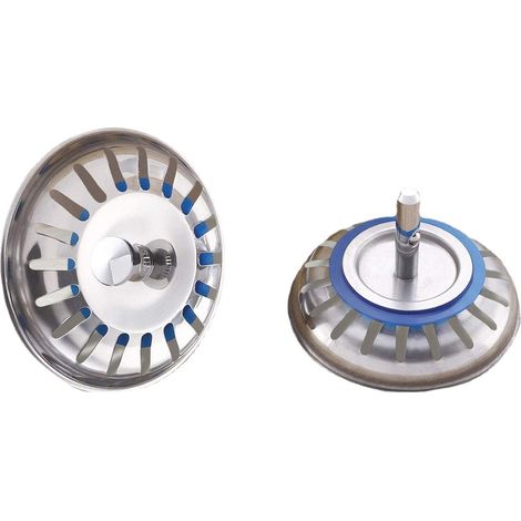 Bouchon d'évier en acier inoxydable (lot de 2) pour cuisine et salle de bain