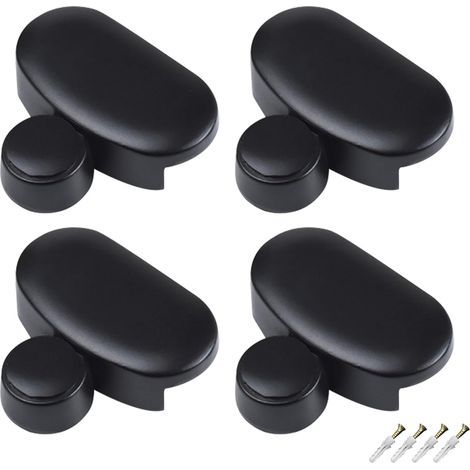 4 Pièces Miroir Clips Support de Maintien Ovale Noir D'étagère en Verre en Alliage de Zinc Pour la Fixation des Miroirs en Verre Convient pour Salle De Bains Salon Lieux Publics,4.13.7cm (1/4)