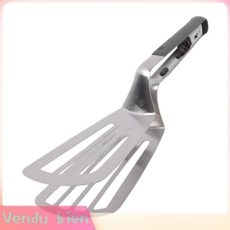 Pince à spatule, pince de cuisson en acier inoxydable, pince à pelle alimentaire pour retourner le steak, le poisson, le pain, le (1/4)