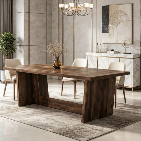Tavolo da pranzo per 6-8 persone, struttura stabile, utilizzo versatile, 180x79x75 cm, legno marrone (1/5)