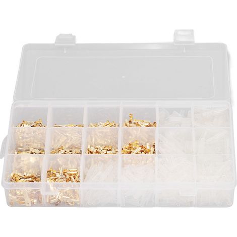 Set mit 1000 vergoldeten, PVC-isolierten, flammhemmenden Flachsteckverbindern für Stecker und Buchsen