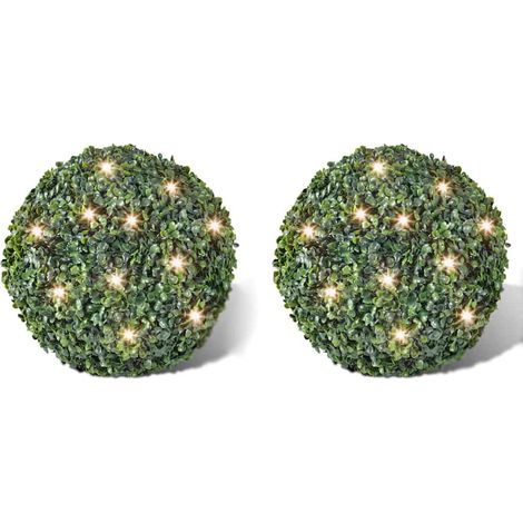 vidaXL Piante di Bosso Artificiali a Palla 2 pz 35 cm Luce Solare (1/5)
