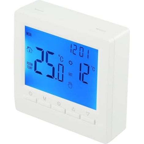 Thermostat de contrôle de température pour chaudière à gaz, affichage numérique programmable, programmation 5+2 jours, sécurité enfant, fonction antigel, installation murale ou sur support, plage de r (1/5)