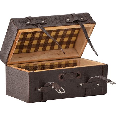 Valise Vintage en Cuir PU pour Maison de Poupée, Décoration Miniature 1:12 (1/5)