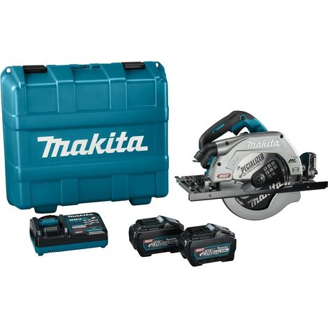 Makita – Scie circulaire 235 mm 40V max avec 2 batteries 5.0Ah – Capacité de coupe 85 mm à 90° – Frein électrique – HS009GT201 (1/10)