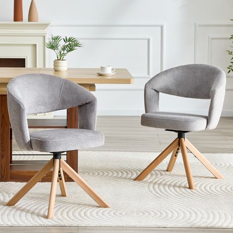 Ensemble de 2 chaises rotatives retro gris 815 cm
