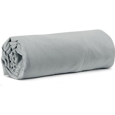 VIVARAISE - Drap housse Calita en coton 100% - Taille 180x200 cm avec bonnet 30 cm - Couleur perle (1/4)