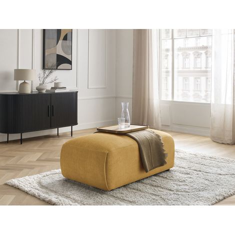 BOBOCHIC - Pouf petit JANA tissu velours   Jaune