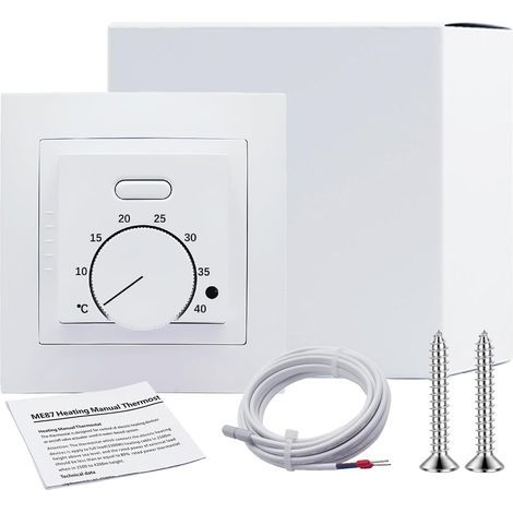 mechanischer Thermostat, 3 m Außensonde, Regelbereich 5–40 °C, ABS-Kunststoff, für Hausheizung (1/5)