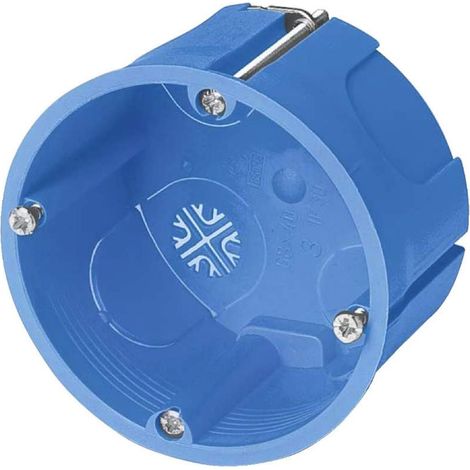 Scatola da incasso ⌀68x40 mm, per pareti leggere, in tecnopolimero, 2 moduli, blu, serie 340 - Elettrocanali EC34040