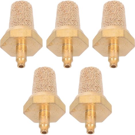 Lot de 5 Silencieux Pneumatiques M5 en Cuivre pour Machines à Fumée, Filtre à Air Métallique, Accessoires de Compresseur D'air, Silencieux pour Scène et Effets Spéciaux (1/5)