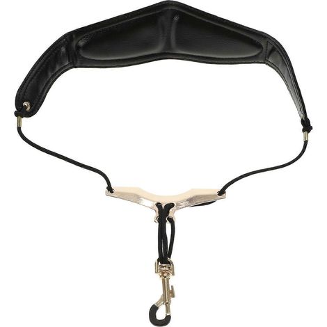 Sangle métallique pour saxophone, bandoulière faite main, sangle de cou en flanelle, sangle de cou en cuir.-23X46CM-Black (1/4)