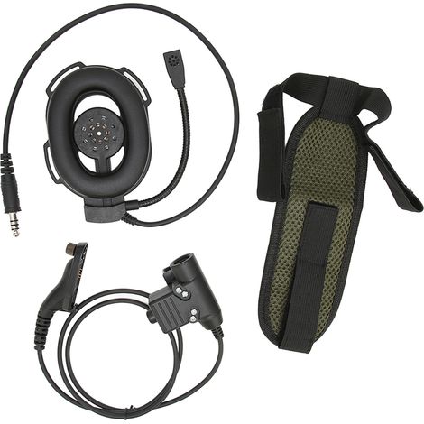 Verstellbarer In-Ear-Motorradhelm-Kopfhörer mit PTT-Taste U94 für MOTOROLA XIR P8268 DP4400 (schwarz) (1/5)
