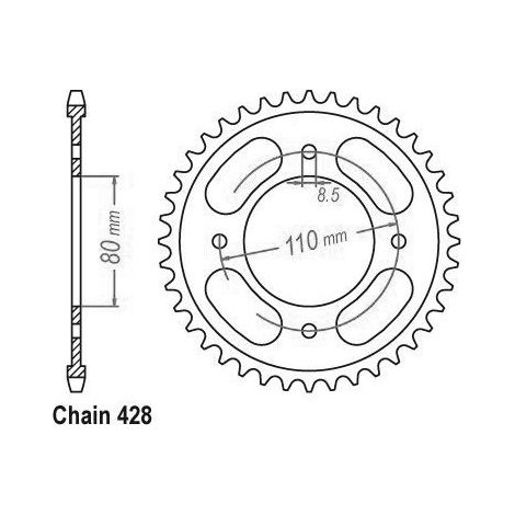 Pignon arrière en acier JT R1219-42, 42 dents, taille 428