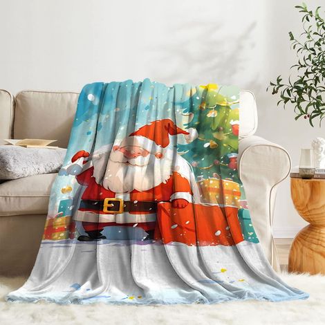 Couverture De Noël - Polaire Épaisse 200x150 Cm - Pour Canapé Lit Voiture Extérieur - 1 Pièce (1/5)