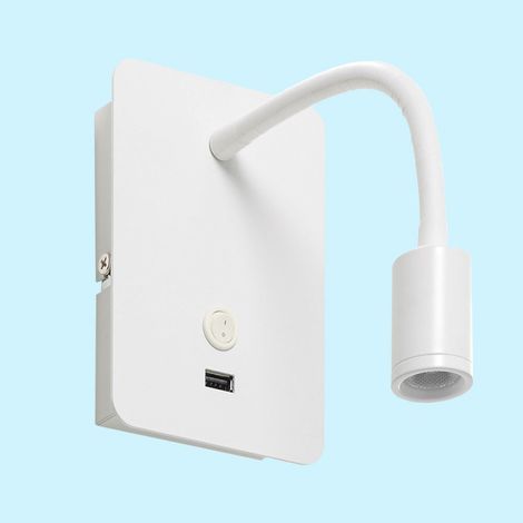 Applique Tête De Lit Blanche Flexible Focus Avec Port Usb (1/6)