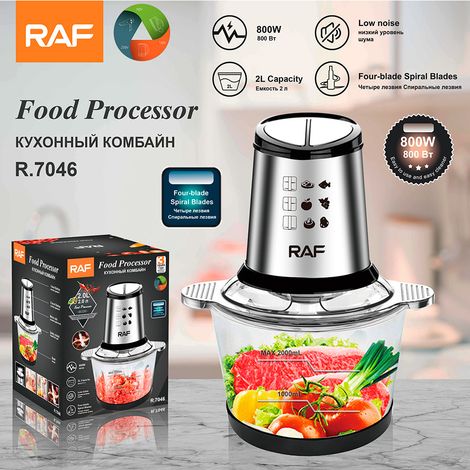 Hachoir à viande électrique domestique aux normes européennes - Grande capacité - Broyeur à ail - Broyeur de viande - Robot culinaire - 2 L (1/5)