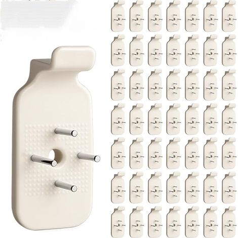 100 Pièces Crochet béton,Cadre Photo Crochet Photo Mur,Crochet Mural en Plastique Invisible,idéal pour suspendre un cadre photo,une horloge