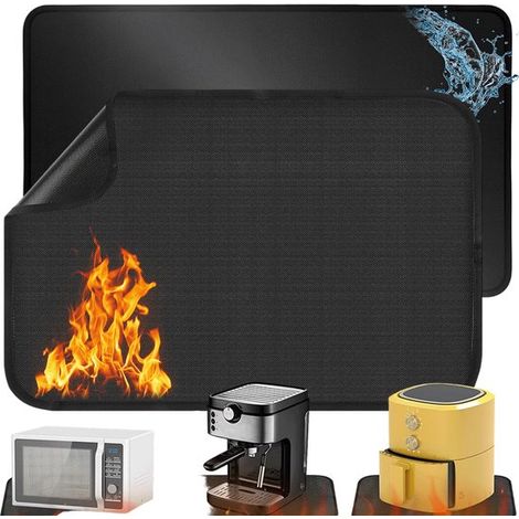 tapis de protection résistants à la chaleur – 60 x 40 cm – Dessous de plat antidérapants pour friteuse à air chaud, four, machine à café et micro-ondes – Tapis de cuisine robustes pour appareils de cu