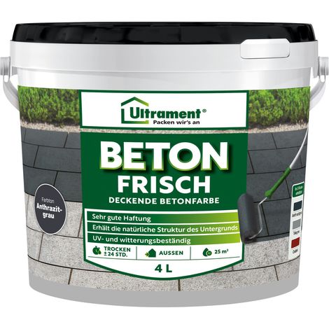 Ultrament Bodenfarbe Beton Frisch 4 L anthrazitgrau