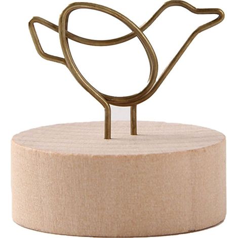Porte-cartes de table design oiseau unique, support photo avec socle en bois pour décoration bureau maison (1/5)