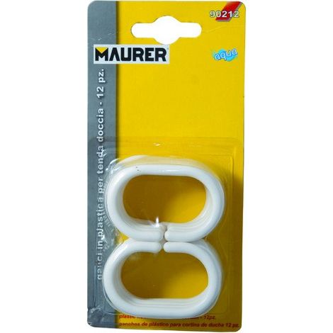 Badezimmer-Vorhanghaken-Set aus Kunststoff (Blisterpackung mit 12 Stück)