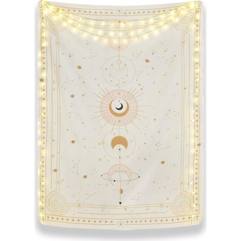 1 Tapisserie Phases de la Lune, Polyester, Motif Constellation, Décoration Murale, Salon Chambre (1/5)