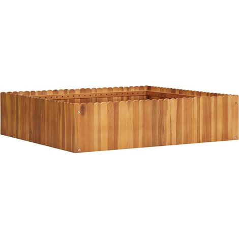 Lit surélevé de jardin 100x100x25 cm Bois massif d'acacia (1/5)