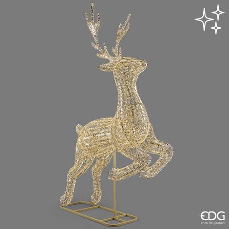 EDG Enzo De Gasperi Decoro Renna Natalizia Stripes 10000 MicroLED IP44 204x66xH337 cm – Decorazione Luminosa (1/5)
