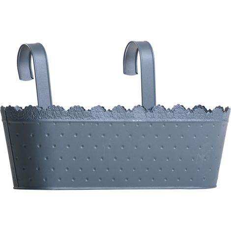 Seau à fleurs suspendu en fer à double crochet, jardinière décorative suspendue, pour balcon ou jardin. (1/4)