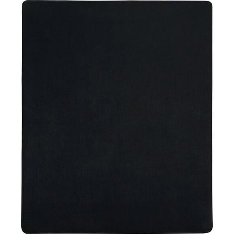 Drap-housse en coton tricoté noir, 90 x 200 cm (1/5)