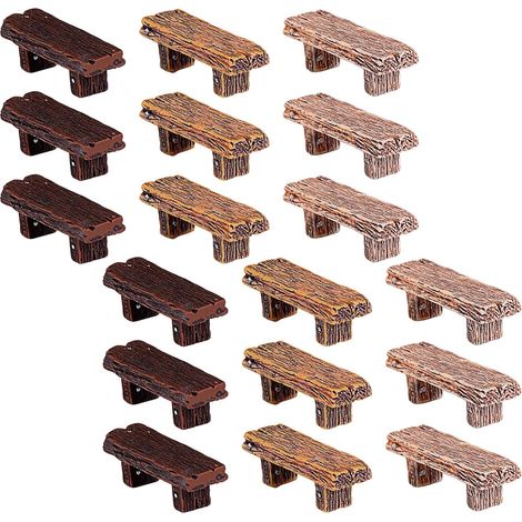 18 Bancs de Parc Miniatures en Résine pour Maison de Poupée (1/5)