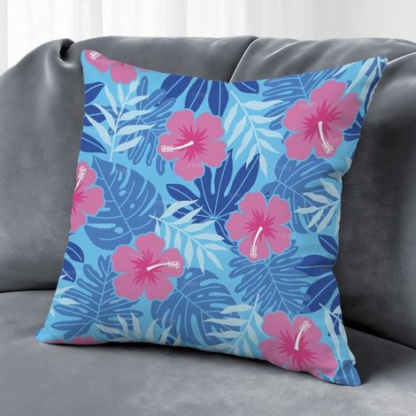 Housse de coussin floral 45x45 cm, décoration salon jardin,50×50cm (1/5)