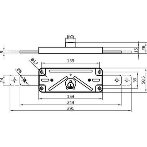 Serrure Encastrée - 15 mm - Acier Zingué - Pour Obturateur - 1 Unité (1/4)