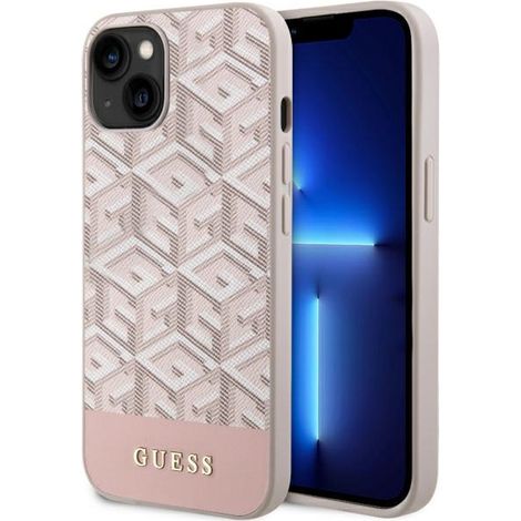 Guess GUHMP14MHGCFSEP iPhone 14 Plus / 15 Plus 6,7 Zoll pink/pink Hartschalenetui GCube Stripes MagSafe (1/5)