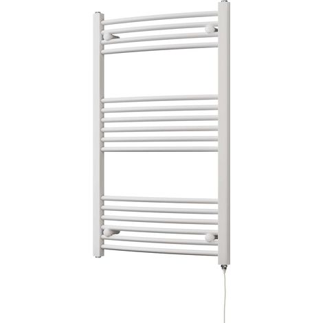 Zennor - White Electric Towel Rail H1000mm x W600mm Curved 500w Standard (1/3)