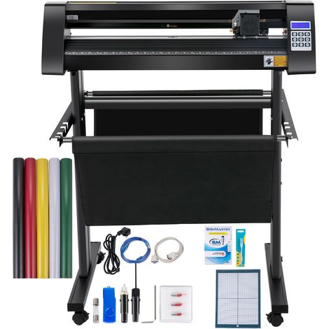 Découpeuse vinyle 870mm, traceuse à LED avec œil optique semi-automatique pour guidage précis, compatible SignMaster sous Windows, avec support. (1/5)