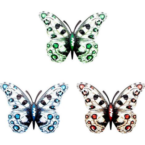Élégante sculpture de papillon en métal à fixer au mur, œuvre d'art pour le jardin (1/4)