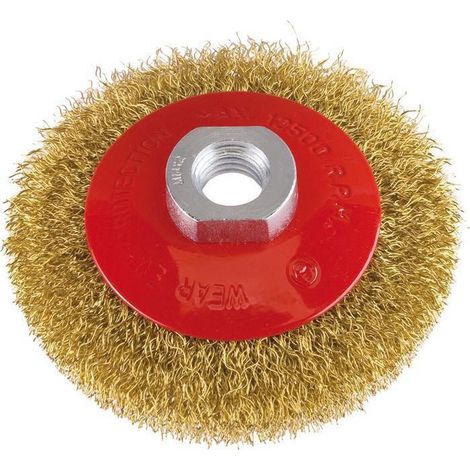 Spazzola circolare conica 120 mm in filo acciaio DADO M14 468.00 PG